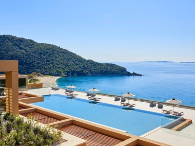 Pool area with stunning sea views at Elix Mar Bella Collection