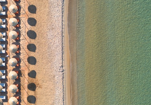 Arial View of the beach at Golden Milos Beach Hotel